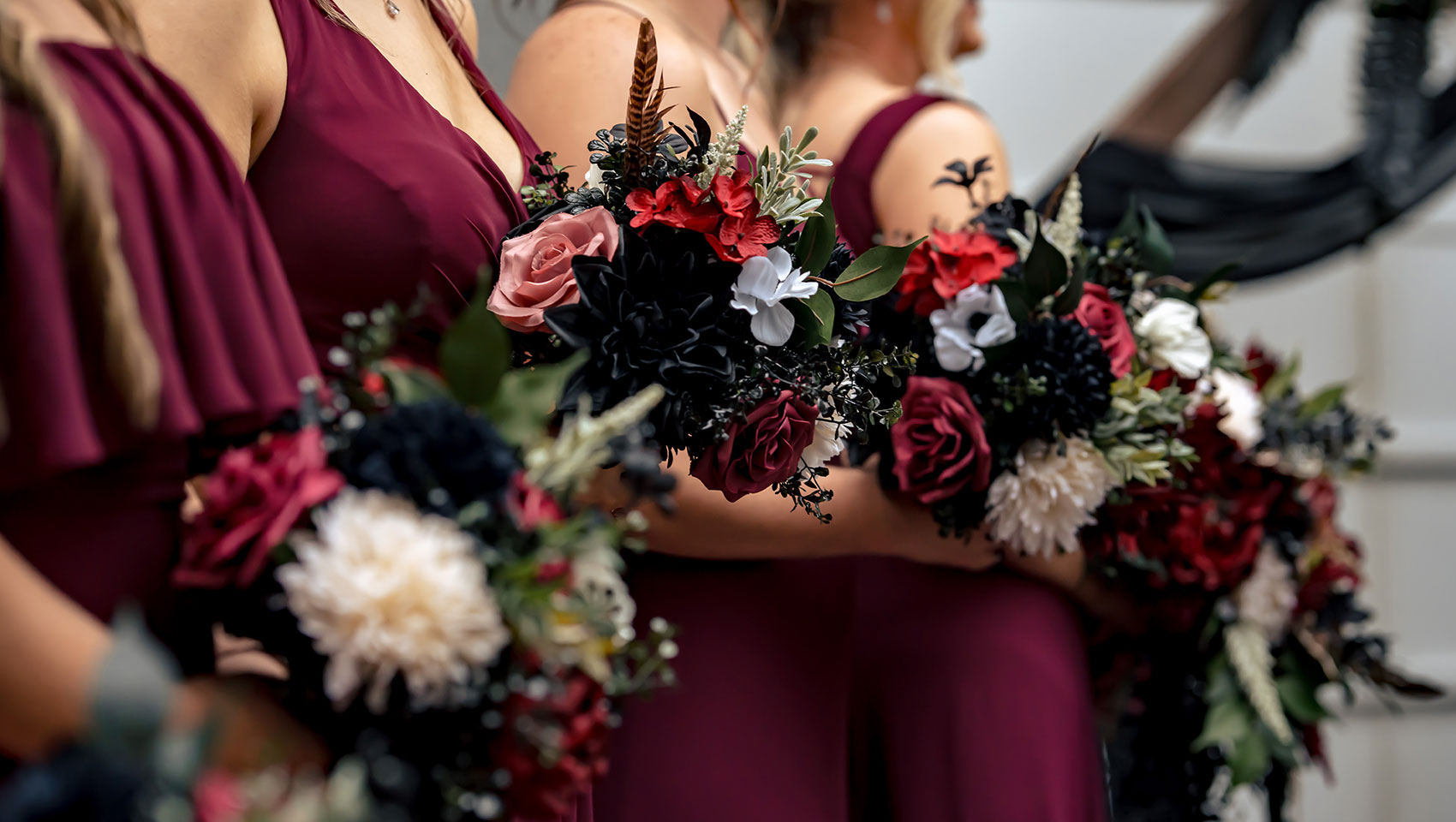 Bridesmaids at ceremony